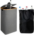 Relaxdays Palackgyűjtő konténer kivehető kosárral 100 literes szürke 10051180_111