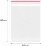  Simítózáras tasak, önzáró tasak, zárható zacskó 40x60 mm