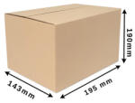  Cosmagküldő doboz, Hullámkarton doboz P1 195x143x190 mm Biegelt