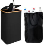 Relaxdays Palackgyűjtő konténer kivehető kosárral 100 literes fekete 10051180_46