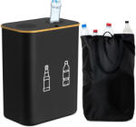 Relaxdays Palackgyűjtő konténer 2 db kivehető belső táskával 160 literes fekete 10051181_46