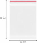  Simítózáras tasak, önzáró tasak, zárható zacskó 60x80 mm