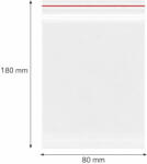  Simítózáras tasak, önzáró tasak, zárható zacskó 80x180 mm