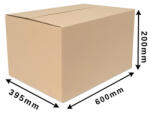  Cosmagküldő doboz, Hullámkarton doboz Z50 600x395x200 mm Biegelt