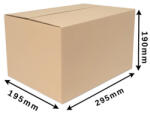  Cosmagküldő doboz, Hullámkarton doboz Z25 295x195x190 mm Biegelt