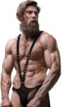  Кожено бельо за мъже, презрамки - V Form Leather Harness (D-235631)