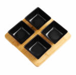 Ambition Set boluri patrate, 5 piese, negru, Natural (94749) Castron