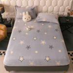 Jojo Home Husa de Pat Cocolino cu Elastic si 2 Fete de Perna 50x70cm, 180x200cm, Gri cu Stelute-D147 (D147)