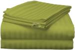 HomePuls Cearsaf de pat 2 persoane Damasc Policoton dunga 1 cm, 220 x 230 cm, Verde Olive