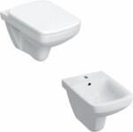Geberit Set vas wc suspendat rimless cu capac soft close din duroplast si bideu cu preaplin, Geberit Selnova Square (Set Selnova Square)