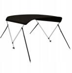 vidaXL Bimini napellenző csónakhoz, 2 fejpánt, fekete, 179x156x93 cm (1068) (94797)