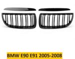  BMW E90 E91 Hűtőrács Vese kétsoros/egysoros rács fényes fekete 4 ajtós 2005-2008 Kétsoros rács