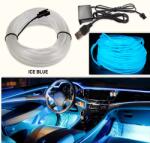  Autóbelső LED szalag USB atmoszféra szalag Jég Kék