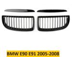  BMW E90 E91 Hűtőrács Vese kétsoros/egysoros rács fényes fekete 4 ajtós 2005-2008 Egysoros rács