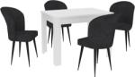 haaus Set Masa Zeta, Alb, 4 Scaune, Negre, 102 x 69 x 75 cm (925376)