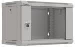 Lanberg WF03-5306-10S 19" 6U SZÉL: 540mm MÉLY: 350mm MAG: 370mm lapraszerelt üvegajtós szürke fali rack szekrény (WF03-5306-10S)