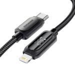 Essager ES-X57 - 2 méter, Type-C - Lightning, USB kábel. Digitális kijelző, 29W töltés, gyöngyvászon borítás