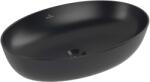 Villeroy & Boch Artis - Lavoar cu montare pe blat 61x41 cm, fără preaplin, fără orificiu pentru baterie, CeramicPlus, Pure Black 419861R7 (419861R7)