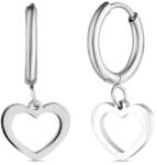 Vuch Szív karika acél fülbevaló Glimmer Silver