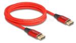 Delock DisplayPort kábel 16K 60 Hz 2 m piros fém (DL80632) (DL80632)
