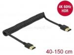 Delock HDMI feltekert kábel 4K 60 Hz (DL84967) (DL84967)