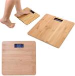 HDWR Elektronikus fürdőszobai mérleg, HDWR, wagPRO-B3, 180 kg-ig, mérési pontosság 100 g, bambusz, automatikus indítás és leállítás, akkumulátor töltöttségi szintjelző, LCD kijelző, könnyű és kompakt (wagP