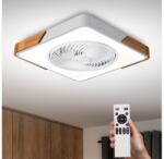 Brilagi Brilagi-LED Lampă cu ventilator, reglabilă, LED/30W/230V 3000-6500K, alb/stejar + telecomandă (BG3665)