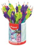 Maped Írástanuló grafitceruza radírral, ceruzatartó, HB, háromszögletű, ceruzafogóval, MAPED Kidy Learn , vegyes színek (IMA853503) - papirdepo