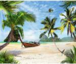 MÉDIA matrica, Tengerpart, csónak, papagáj, 270 x 200 cm (FOTOTAP1668)