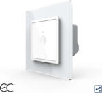 LIVOLO Intrerupator Simplu Cap Scara / Cruce cu Touch LIVOLO cu Rama din Sticla - Protocol Zigbee EC Alb (VL-FC1SZ2-2W-11)
