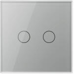 LIVOLO Intrerupator Dublu cu Variator LIVOLO cu Touch Din Sticla Gri (VL-FC2D2-2G-2I)