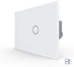 LIVOLO Intrerupator Simplu Cap Scara / Cruce cu Touch LIVOLO din Sticla Standard Italian Alb (VL-FC1S-2G-3W)