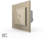 LIVOLO Intrerupator Simplu cu Touch LIVOLO cu Rama din Sticla u2013 Protocol ZigBee EC Auriu (VL-FC1Z2-2A-13)