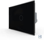 LIVOLO Intrerupator Simplu Cap Scara / Cruce cu Touch LIVOLO din Sticla Standard Italian Negru (VL-FC1S-2G-3B)