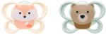 Nuk Suzete din silicon NUK Perfect Match Air - 0-2 luni, 2 buc, vulpe/urs (10174005)