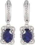 Ezüst Fülbevaló Thai Zafírral és Fehér Topázzal, PCY11565