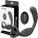 Addicted Toys - vibrator anal cu inel pentru penis și testicule - negru