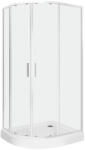 Kerra Solid RA 100x80 íves duplaajtós aszimmetrikus zuhanykabin tálca nélkül (SOLID-RA-100X80-SOLO) - leziter