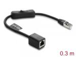Delock Cablu prelungitor de retea RJ45 Cat. 6 F/UTP 0.3m cu switch, Delock 81563 (81563)