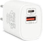 Delight Hálózati Adapter (USB + Type-C PD20W gyorstöltéssel, fehér) (55041WH)