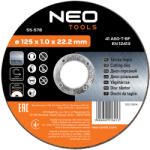NEO TOOLS Vágókorong, fémhez, 125x1x 22.2mm, 41A60-T-BF, 10db (55-578)