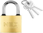 NEO TOOLS Lakat 50mm réz-acél, időjárásálló, 3 kulccsal (85-052)