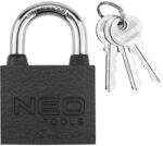 NEO TOOLS Lakat 60mm, festett öntvény-acél, időjárásálló, 3 kulccsal (85-059)