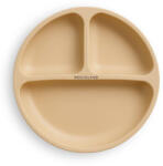 Bocioland 3 rekeszes szilikon tányér tapadókorongokkal - bézs