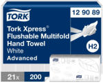 Tork Xpress Soft toalettbe dobható Multifold hajtogatott kéztörlő H2 Advanced fehér, 2 rétegű 21 x 25, 5 cm SCA129089 (SCA129089)