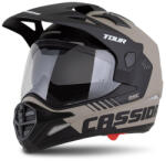 Cassida Tour 2.0 Dual Cross Bukósisak Felnyitható plexivel és Napszemüveggel, Pinlock előkészítéssel (Matt fekete-Homok)