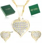 Golden Celebrity Arany Nyaklánc Szív Fülbevaló 925/585 Ajándék Nőknek, Anyukáknak, Feleségeknek