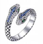  925-ös ezüst gyűrű, Angyalszárny kígyó, cirkónia kövekkel, női kígyó gyűrű (5905351361891)