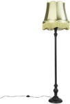 QAZQA Okos állólámpa fekete, Granny árnyékolóval zöld, Wifi A60 - Classico (107460)