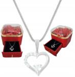 Ulex Premium Ezüst nyaklánc Gyönyörű szív cirkóniákkal Karácsonyi ajándék 45 cm (Z-651-BH-CT-140/45-BOX)